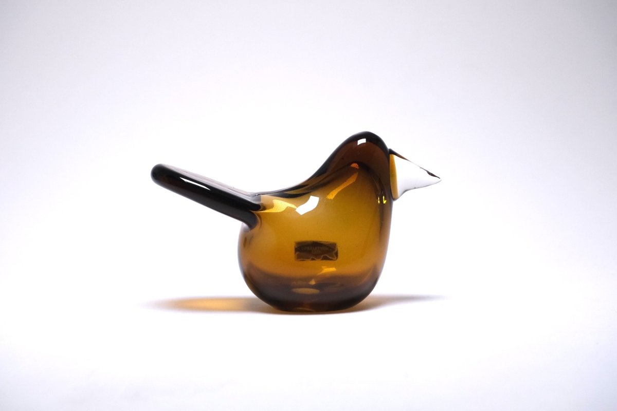 画像4: 北欧アートガラス/ビンテージガラス/Oiva Toikka/オイバ・トイッカ/Nuutajarvi/ヌータヤルヴィ/Sieppo/シエッポ/1972年初期/ライトブラウン✕クリア/No.1 (4)