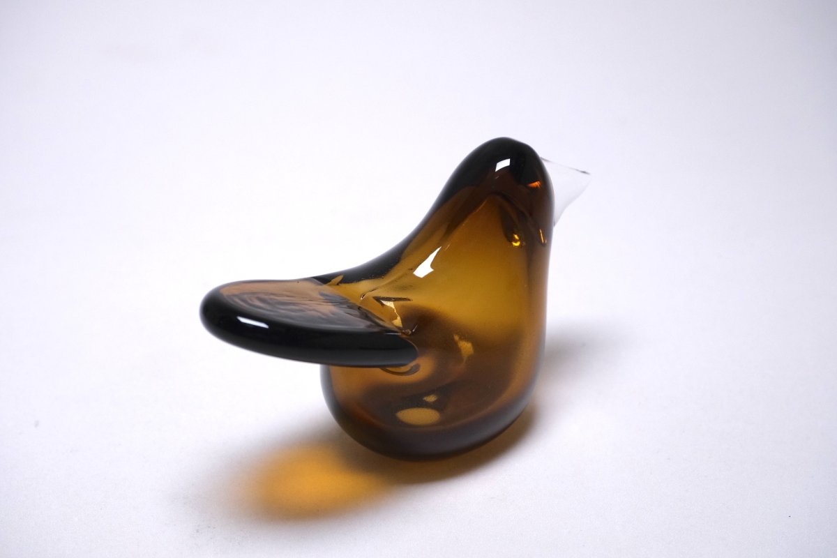 画像3: 北欧アートガラス/ビンテージガラス/Oiva Toikka/オイバ・トイッカ/Nuutajarvi/ヌータヤルヴィ/Sieppo/シエッポ/1972年初期/ライトブラウン✕クリア/No.1 (3)