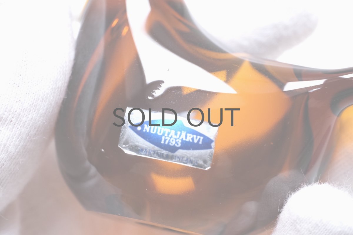 画像5: 北欧アートガラス/ビンテージガラス/Oiva Toikka/オイバ・トイッカ/Nuutajarvi/ヌータヤルヴィ/Sieppo/シエッポ/1972年初期/ブラウン✕クリア/No.2 (5)