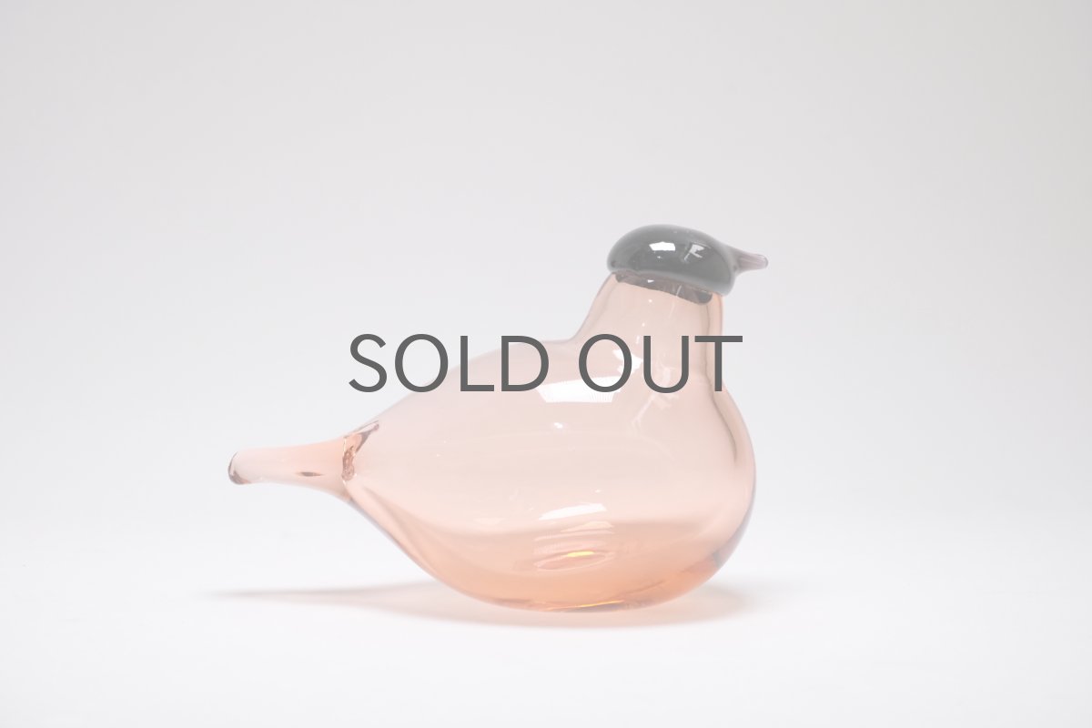 画像2: 北欧アートガラス/ビンテージガラス/Oiva Toikka/オイバ・トイッカ/イッタラ/Birds/バード/Chiff Chaff/Tiltti/サーモンピンク (2)