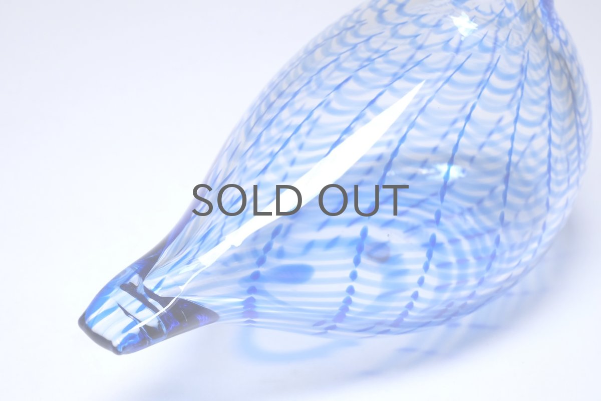 画像7: 北欧アートガラス/ビンテージガラス/Oiva Toikka/オイバ・トイッカ/Nuutajarvi/スペシャルバード/Sinikyyhky/Jorvin Sairaala/1990年 (7)