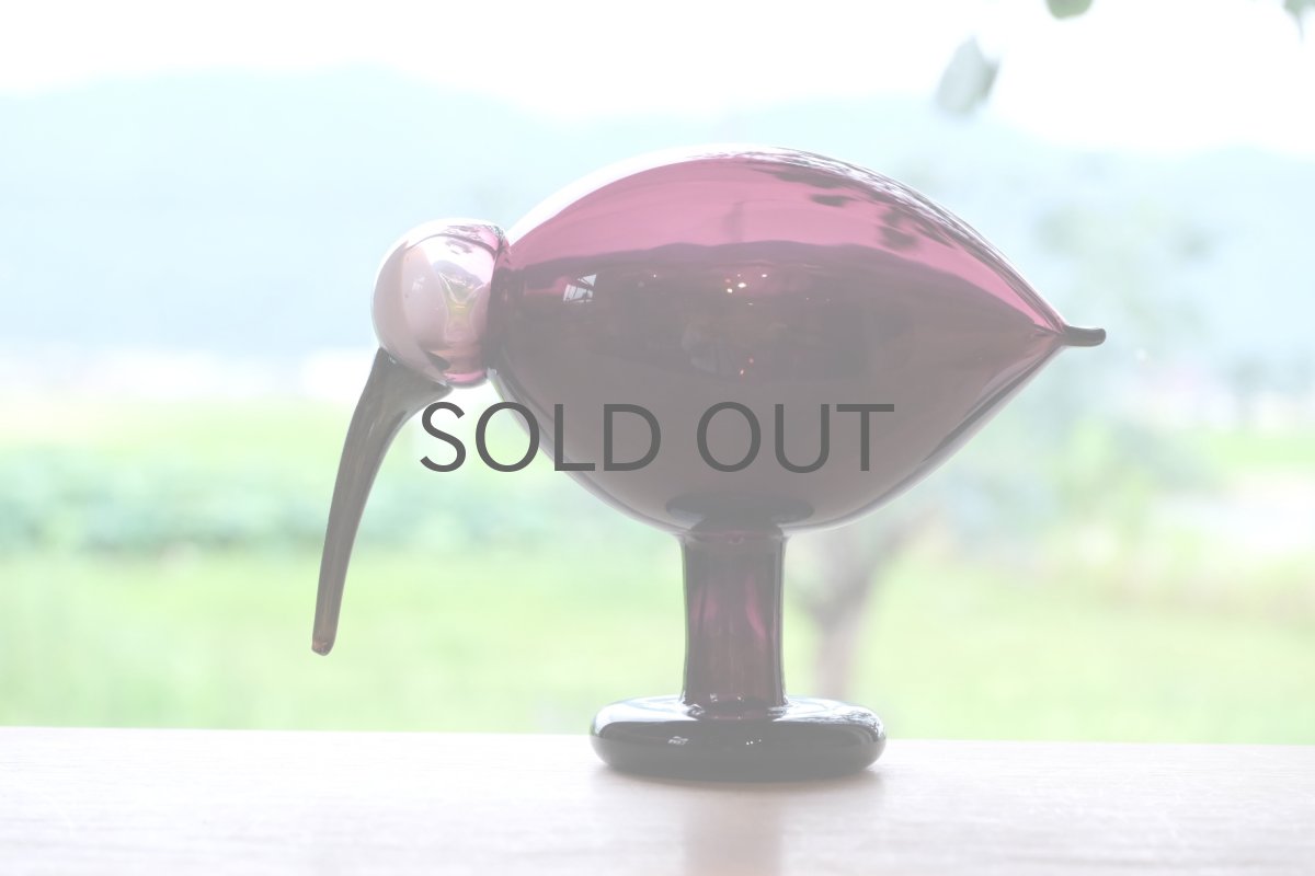 画像10: 北欧アートガラス/ビンテージガラス/Oiva Toikka/オイバ・トイッカ/Nuutajarvi/ヌータヤルヴィ/Lilac Ibis/ライラックアイビス/2009年 (10)