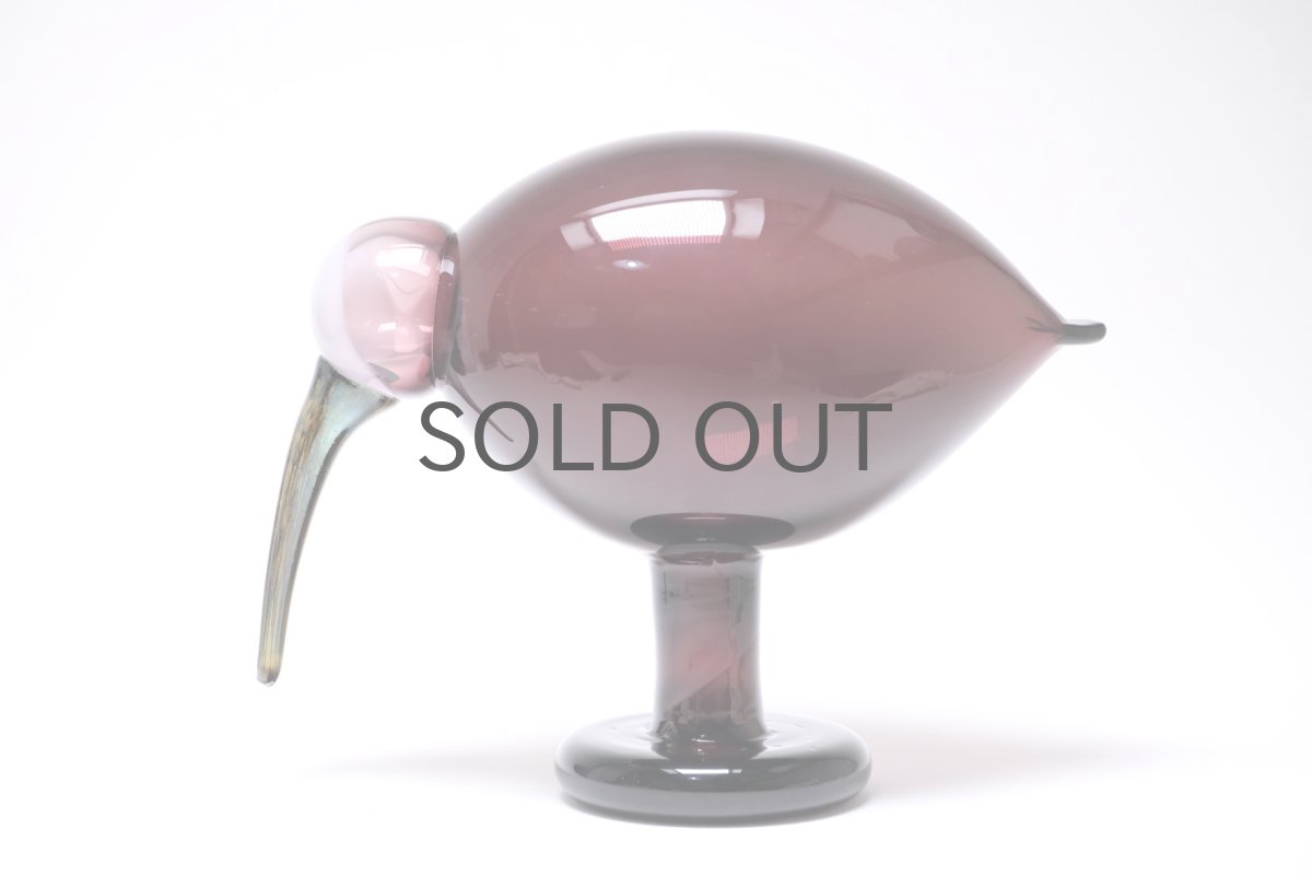 画像1: 北欧アートガラス/ビンテージガラス/Oiva Toikka/オイバ・トイッカ/Nuutajarvi/ヌータヤルヴィ/Lilac Ibis/ライラックアイビス/2009年 (1)