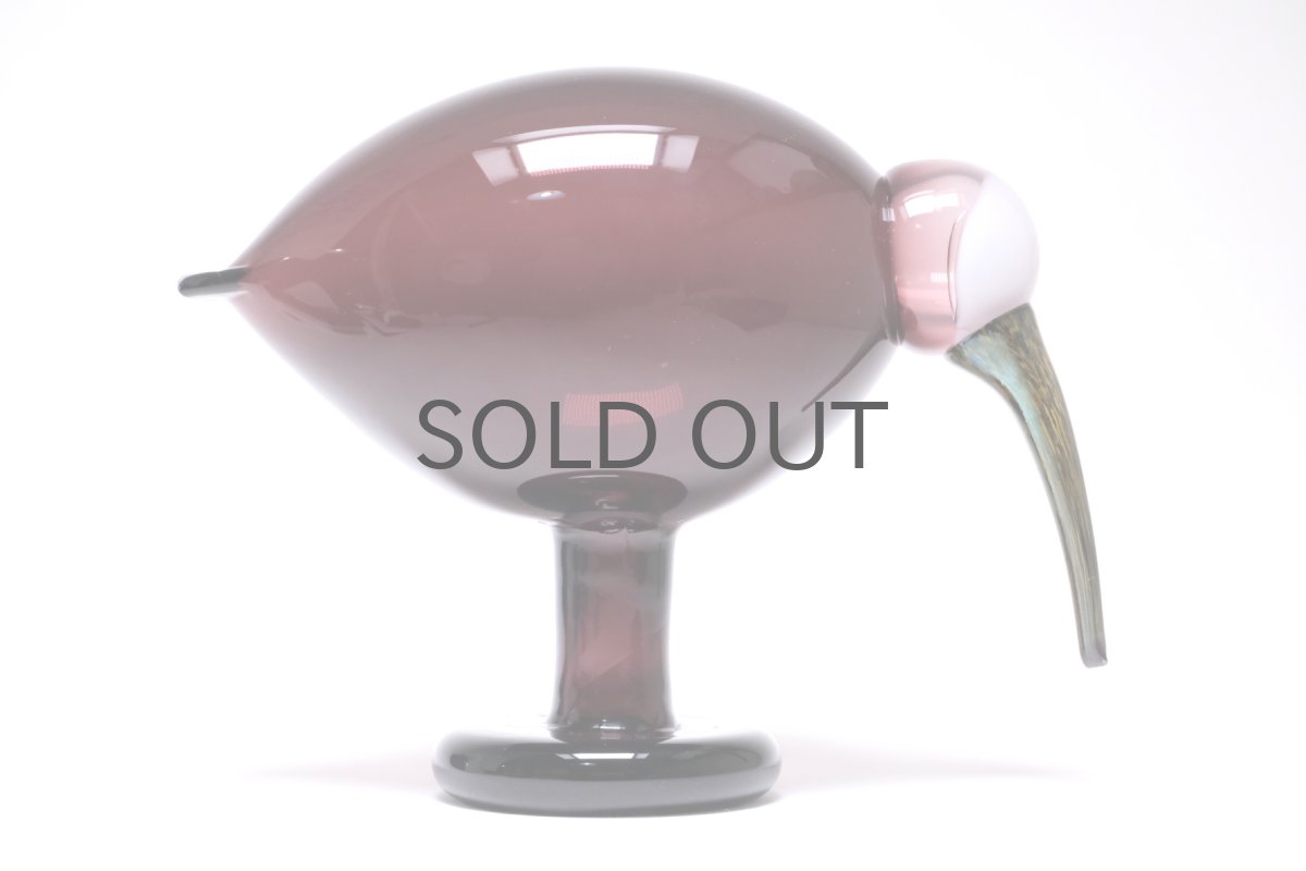 画像5: 北欧アートガラス/ビンテージガラス/Oiva Toikka/オイバ・トイッカ/Nuutajarvi/ヌータヤルヴィ/Lilac Ibis/ライラックアイビス/2009年 (5)