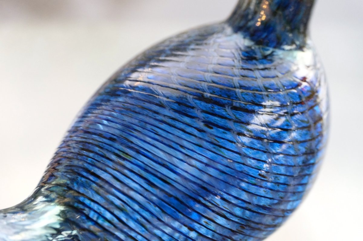 画像4: 北欧アートガラス/ビンテージガラス/Oiva Toikka/オイバ・トイッカ/iittala/イッタラ/Birds/バード/1995年/クリスマス/Blue Cuckoo/レアピース (4)