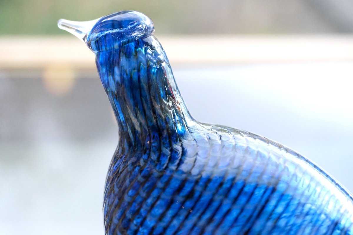 画像7: 北欧アートガラス/ビンテージガラス/Oiva Toikka/オイバ・トイッカ/iittala/イッタラ/Birds/バード/1995年/クリスマス/Blue Cuckoo/レアピース (7)