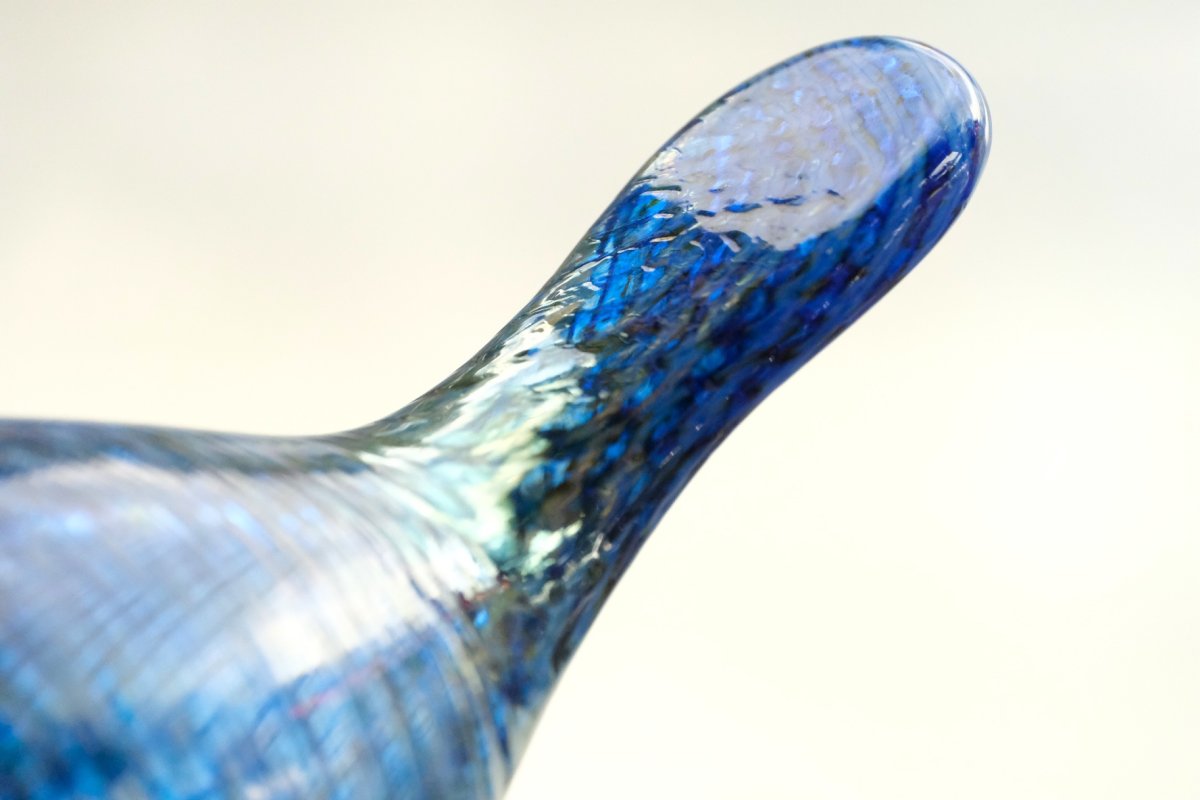 画像9: 北欧アートガラス/ビンテージガラス/Oiva Toikka/オイバ・トイッカ/iittala/イッタラ/Birds/バード/1995年/クリスマス/Blue Cuckoo/レアピース (9)