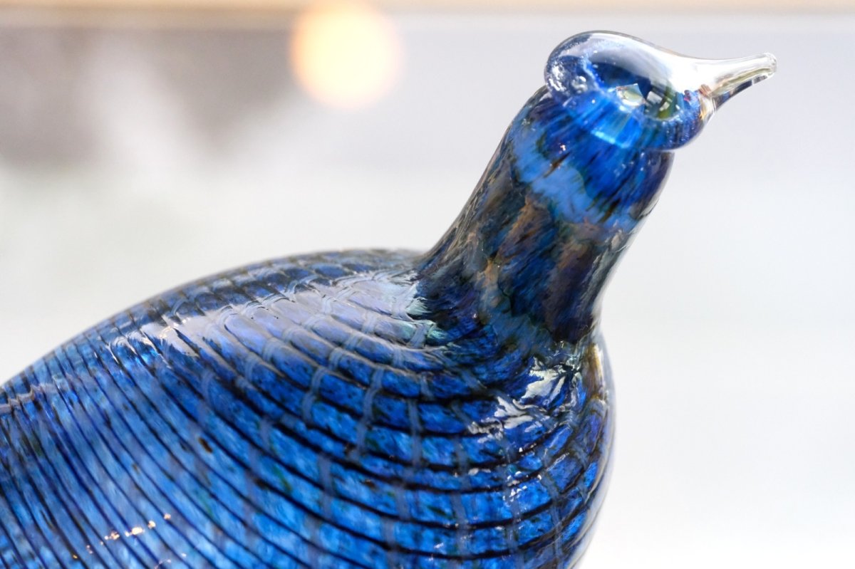 画像2: 北欧アートガラス/ビンテージガラス/Oiva Toikka/オイバ・トイッカ/iittala/イッタラ/Birds/バード/1995年/クリスマス/Blue Cuckoo/レアピース (2)