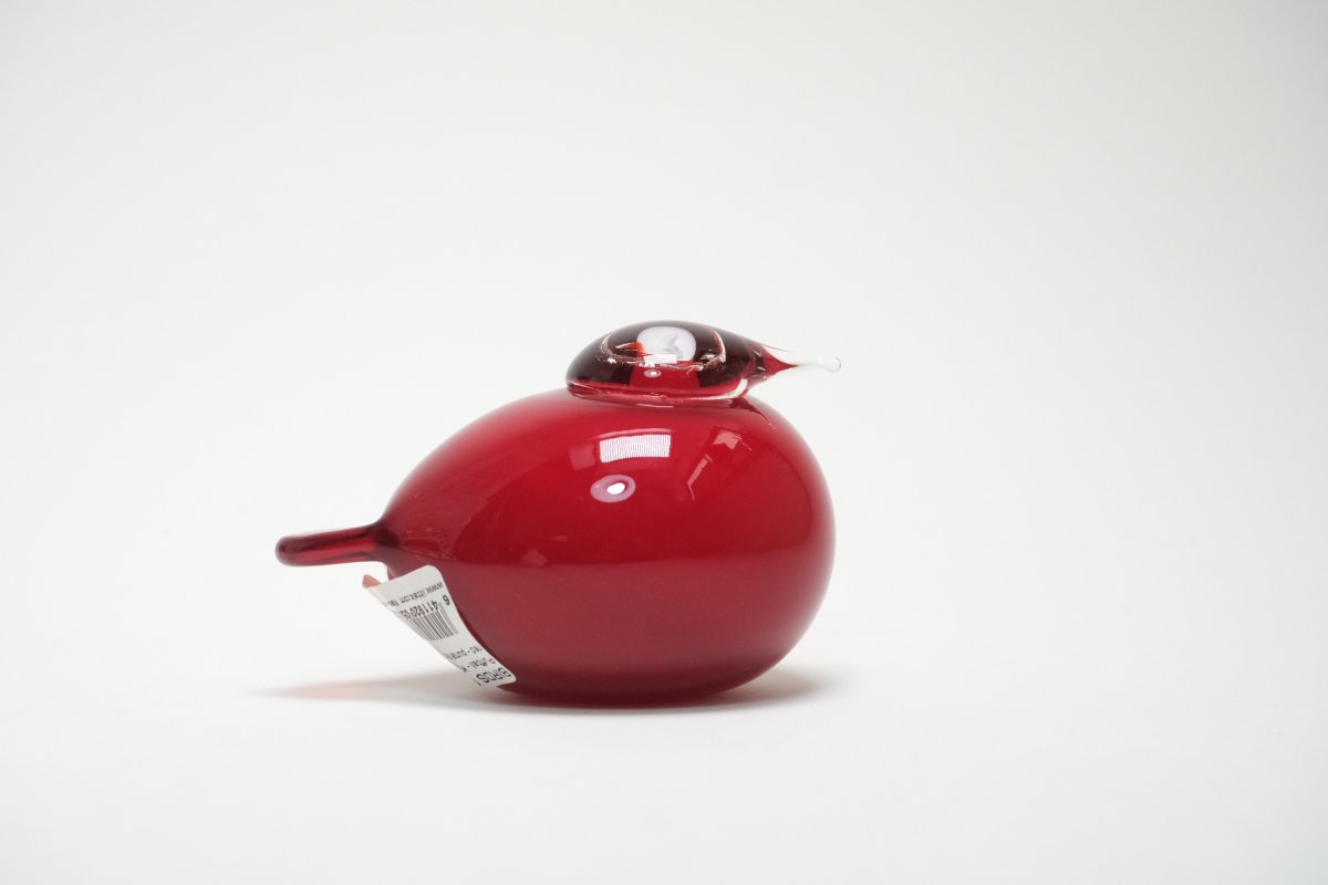 画像3: 北欧アートガラス/ビンテージガラス/Oiva Toikka/オイバ・トイッカ/Nuutajarvi/ヌータヤルヴィ/Birds/バード/kuukunen/Puffball/パフボール/レッド (3)