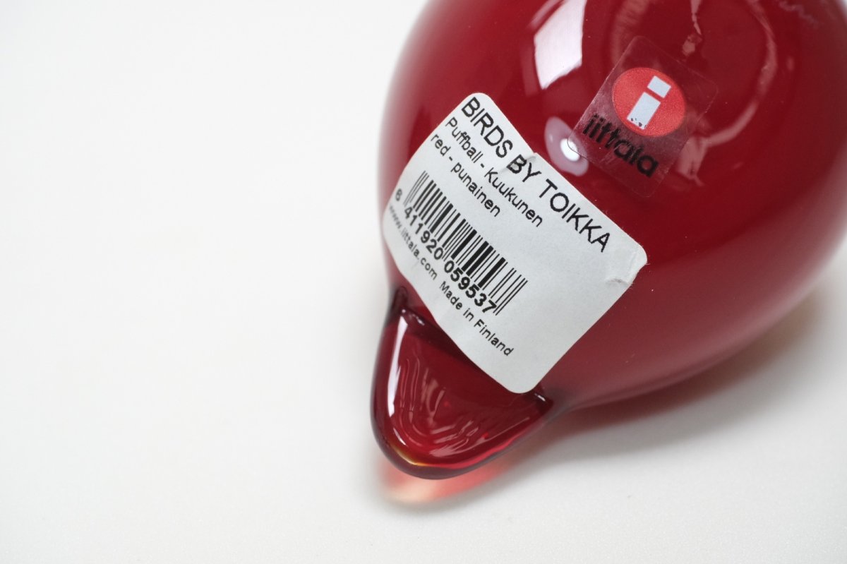 画像7: 北欧アートガラス/ビンテージガラス/Oiva Toikka/オイバ・トイッカ/Nuutajarvi/ヌータヤルヴィ/Birds/バード/kuukunen/Puffball/パフボール/レッド (7)