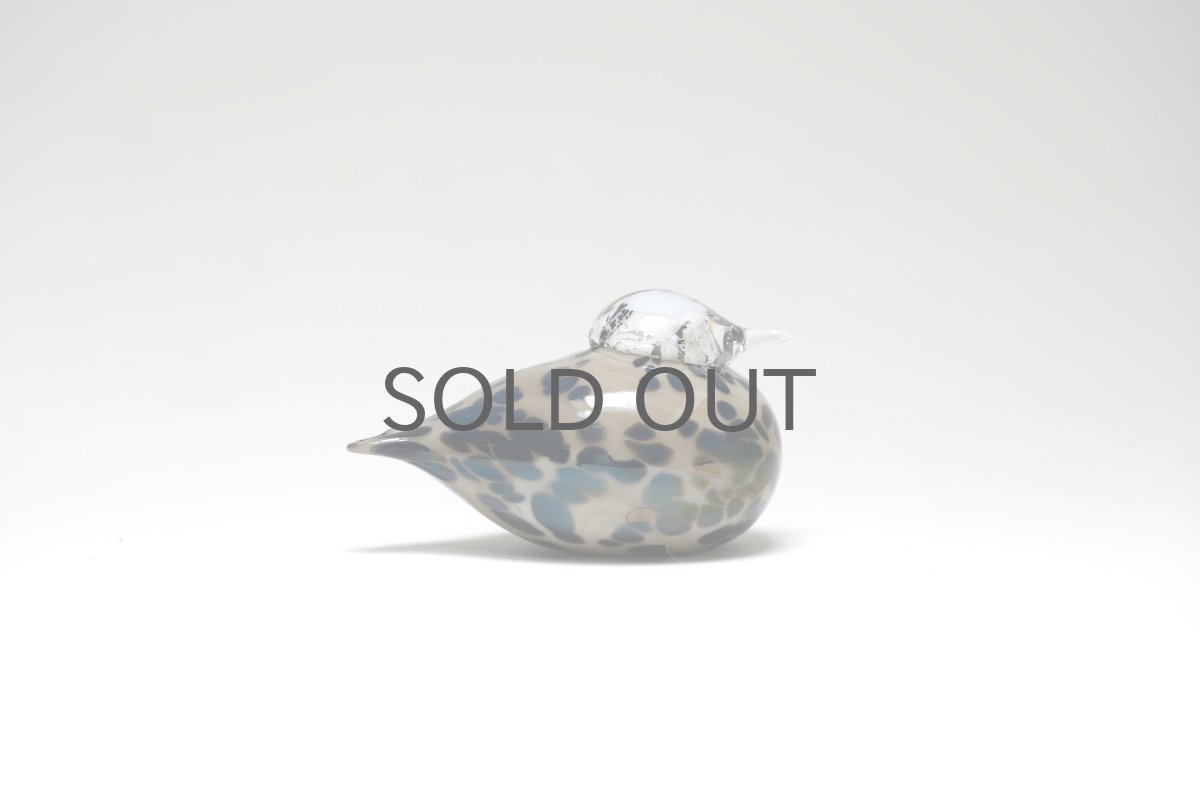 画像2: 北欧アートガラス/iittala/イッタラバード/Oiva Toikka/オイバトイッカ/Pikku Hippi/ピックヒッピ/Small GoldCrest//巣付き/スモーク&ブラック斑点/No.2 (2)