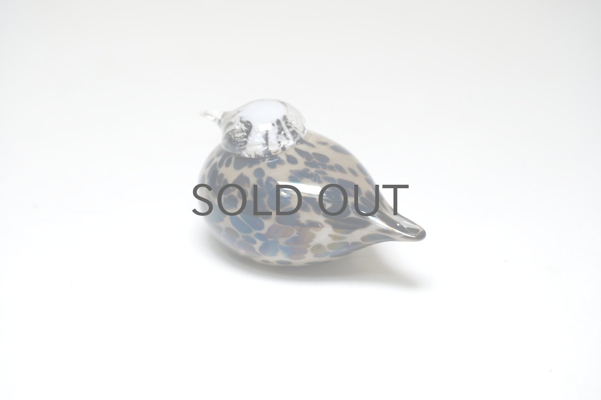 画像4: 北欧アートガラス/iittala/イッタラバード/Oiva Toikka/オイバトイッカ/Pikku Hippi/ピックヒッピ/Small GoldCrest//巣付き/スモーク&ブラック斑点/No.2 (4)