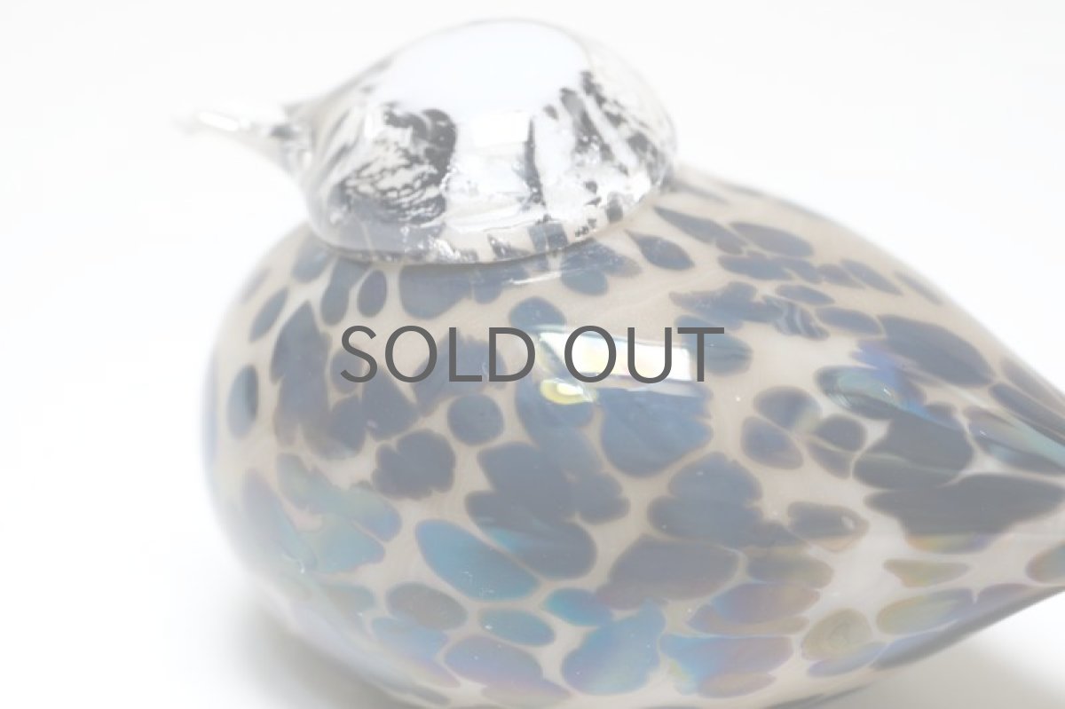 画像8: 北欧アートガラス/iittala/イッタラバード/Oiva Toikka/オイバトイッカ/Pikku Hippi/ピックヒッピ/Small GoldCrest//巣付き/スモーク&ブラック斑点/No.2 (8)