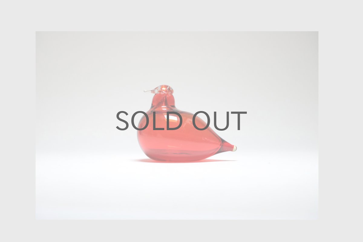 画像1: 北欧アートガラス/iittala/イッタラバード/Oiva Toikka/オイバトイッカ/Hippiainen/ヒッピアイネン/Golden-Crested Kinglet/レッド (1)