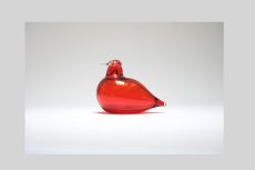 画像1: 北欧アートガラス/iittala/イッタラバード/Oiva Toikka/オイバトイッカ/Hippiainen/ヒッピアイネン/Golden-Crested Kinglet/レッド (1)