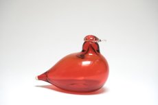画像3: 北欧アートガラス/iittala/イッタラバード/Oiva Toikka/オイバトイッカ/Hippiainen/ヒッピアイネン/Golden-Crested Kinglet/レッド (3)