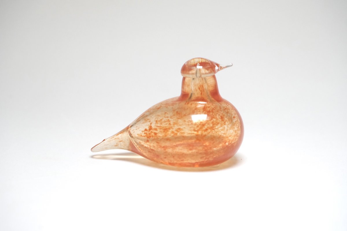 画像3: 北欧アートガラス/iittala/イッタラバード/Oiva Toikka/オイバトイッカ/Hippiainen/ヒッピアイネン/Golden-Crested Kinglet/パウダーオレンジ (3)