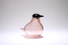画像3: 北欧アートガラス/ビンテージガラス/Nuutajarvi/ヌータヤルヴィ/Oiva Toikka/オイバ・トイッカ/イッタラ/Birds/バード/Chiff Chaff/サーモンピンク (3)