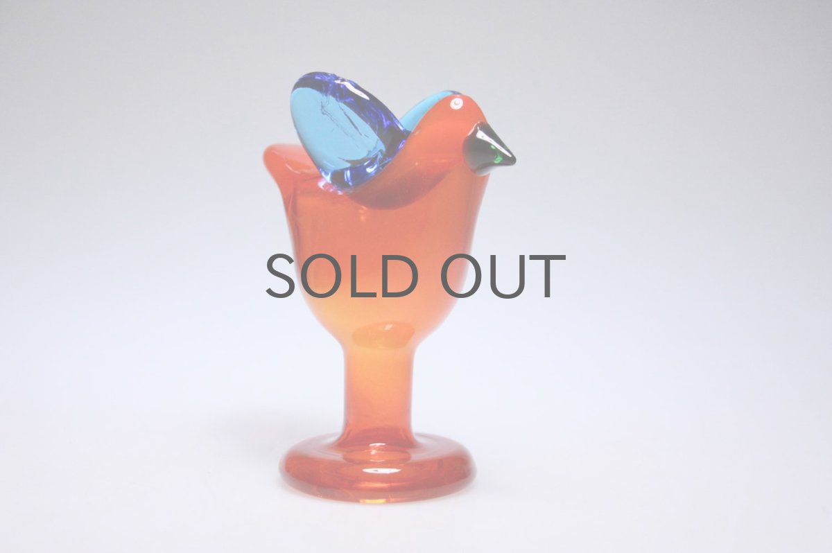 画像2: 北欧アートガラス/ビンテージガラス/Oiva Toikka/オイバ・トイッカ/Nuutajarvi/ヌータヤルヴィ/Sieppo/シエッポスタンド/初期レッド (2)