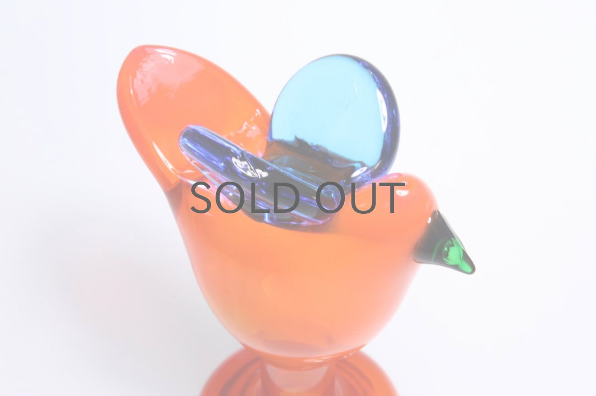 画像4: 北欧アートガラス/ビンテージガラス/Oiva Toikka/オイバ・トイッカ/Nuutajarvi/ヌータヤルヴィ/Sieppo/シエッポスタンド/初期レッド (4)