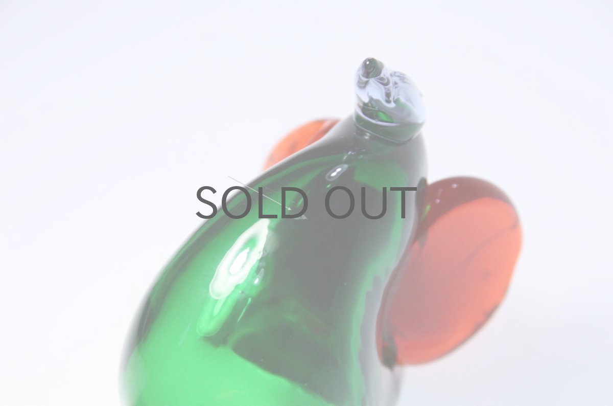 画像5: 北欧アートガラス/ビンテージガラス/Oiva Toikka/オイバ・トイッカ/Nuutajarvi/ヌータヤルヴィ/Sieppo/シエッポスタンド/レアカラーグリーン✕アメジスト✕レッド (5)