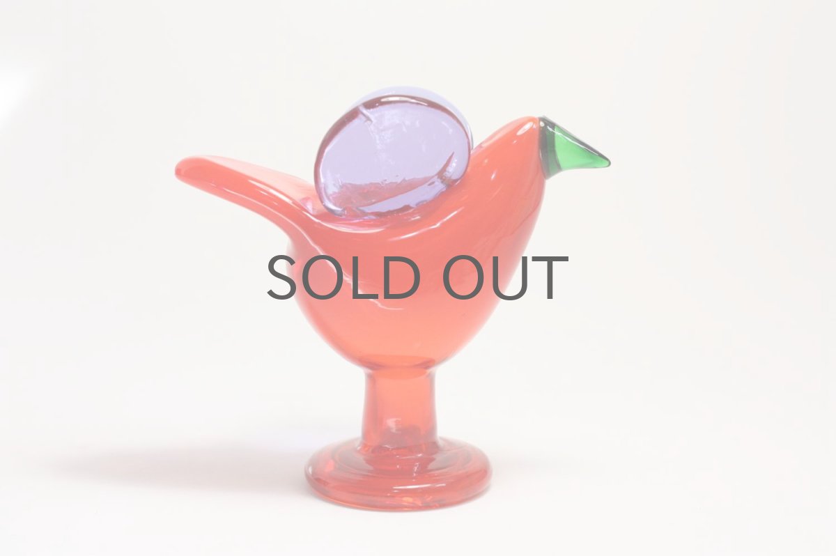 画像3: 北欧アートガラス/ビンテージガラス/Oiva Toikka/オイバ・トイッカ/Nuutajarvi/ヌータヤルヴィ/Sieppo/シエッポスタンド/初期レッド&アメジスト/レアカラー (3)