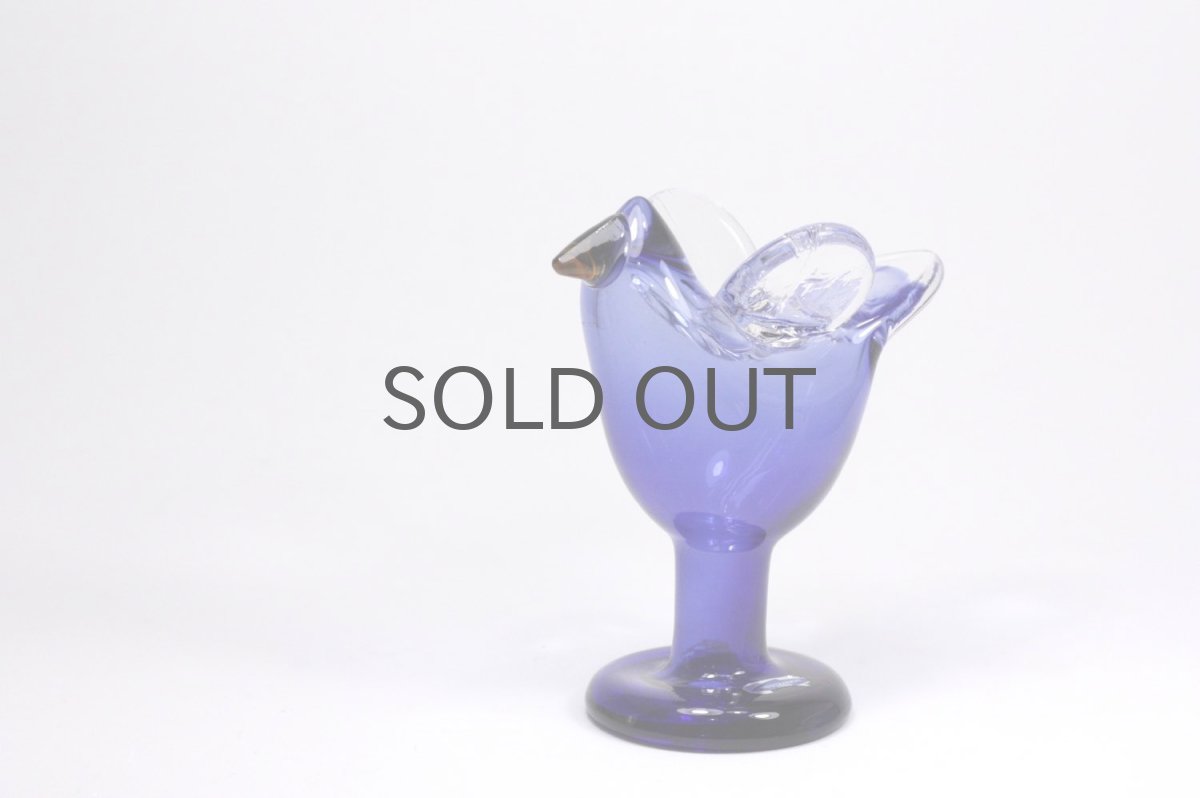 画像2: 北欧アートガラス/ビンテージガラス/Oiva Toikka/オイバ・トイッカ/Nuutajarvi/ヌータヤルヴィ/Sieppo/シエッポスタンド/レアカラーブルー (2)