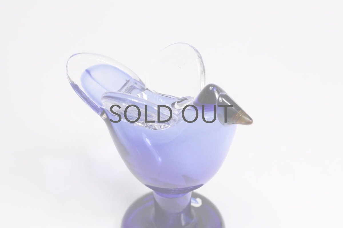 画像4: 北欧アートガラス/ビンテージガラス/Oiva Toikka/オイバ・トイッカ/Nuutajarvi/ヌータヤルヴィ/Sieppo/シエッポスタンド/レアカラーブルー (4)