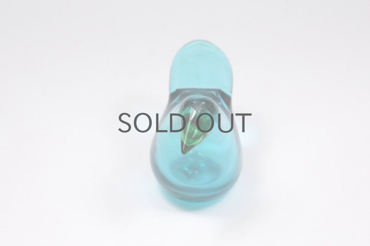 画像5: 北欧アートガラス/ビンテージガラス/Oiva Toikka/オイバ・トイッカ/Nuutajarvi/ヌータヤルヴィ/Sieppo/シエッポ/レアカラーターコイズブルー (5)