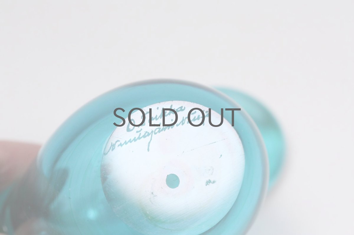 画像8: 北欧アートガラス/ビンテージガラス/Oiva Toikka/オイバ・トイッカ/Nuutajarvi/ヌータヤルヴィ/Sieppo/シエッポ/レアカラーターコイズブルー (8)