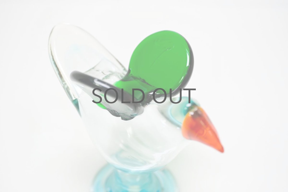 画像5: 北欧アートガラス/ビンテージガラス/Oiva Toikka/オイバ・トイッカ/Nuutajarvi/ヌータヤルヴィ/Sieppo/初期シエッポスタンド/クリアブルー (5)