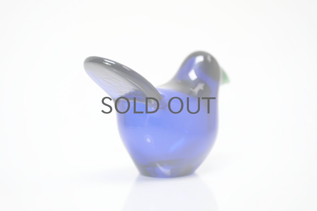 画像6: 北欧アートガラス/ビンテージガラス/Oiva Toikka/オイバ・トイッカ/Nuutajarvi/ヌータヤルヴィ/Sieppo/シエッポ/ロイヤルブルー (6)