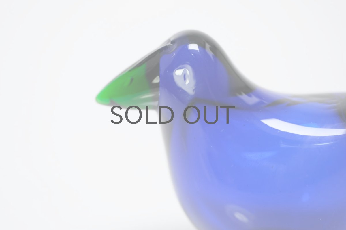 画像2: 北欧アートガラス/ビンテージガラス/Oiva Toikka/オイバ・トイッカ/Nuutajarvi/ヌータヤルヴィ/Sieppo/シエッポ/ロイヤルブルー (2)