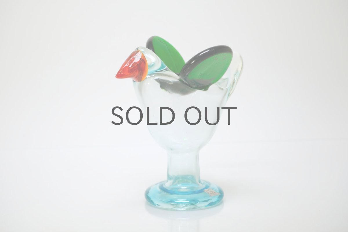 画像3: 北欧アートガラス/ビンテージガラス/Oiva Toikka/オイバ・トイッカ/Nuutajarvi/ヌータヤルヴィ/Sieppo/初期シエッポスタンド/クリアブルー (3)