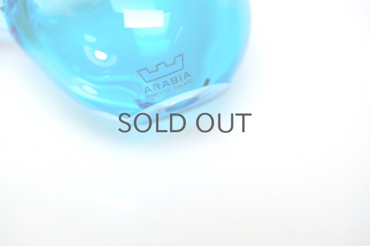 画像5: 北欧アートガラス/ビンテージガラス/Oiva Toikka/オイバ・トイッカ/Nuutajarvi/ヌータヤルヴィ/Sieppo/シエッポ/1972年初期/ライトブルー✕オレンジ (5)