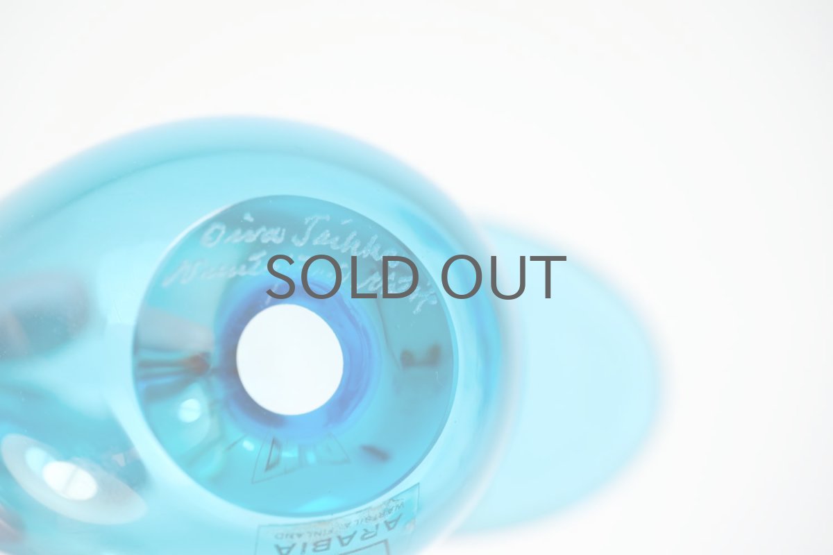 画像6: 北欧アートガラス/ビンテージガラス/Oiva Toikka/オイバ・トイッカ/Nuutajarvi/ヌータヤルヴィ/Sieppo/シエッポ/1972年初期/ライトブルー✕オレンジ (6)