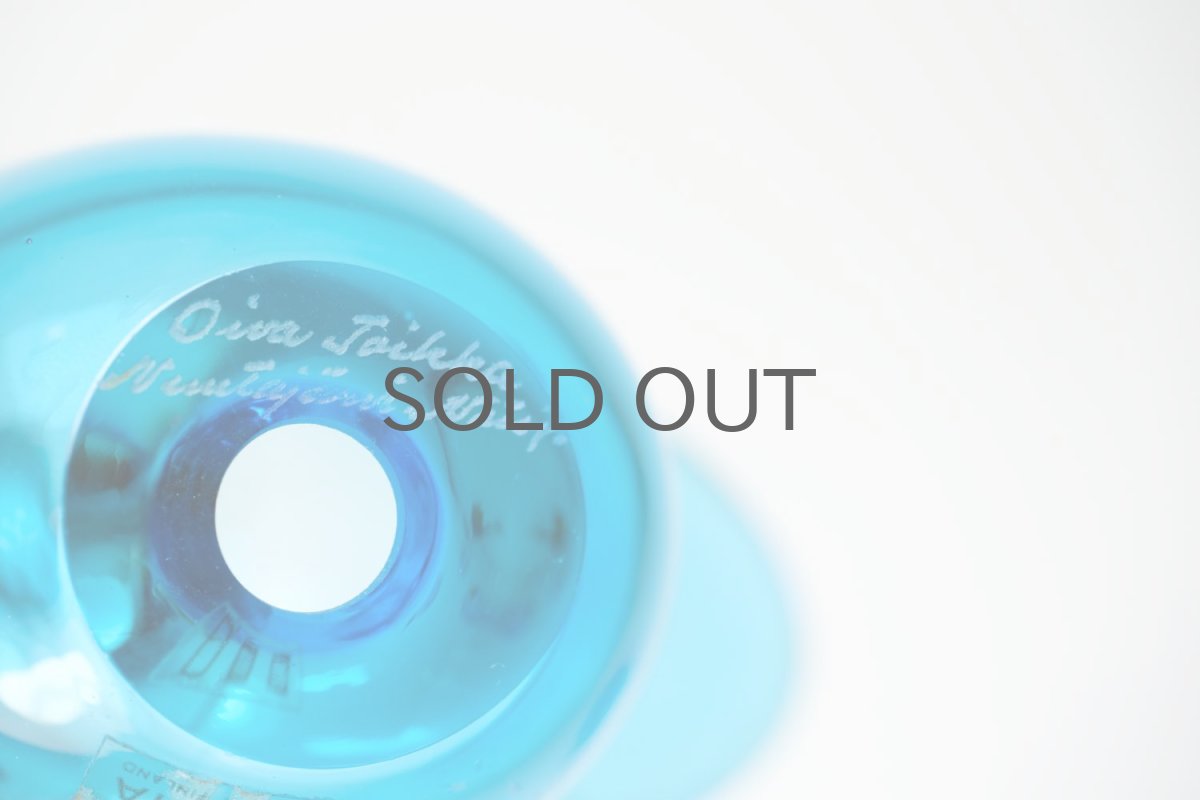 画像7: 北欧アートガラス/ビンテージガラス/Oiva Toikka/オイバ・トイッカ/Nuutajarvi/ヌータヤルヴィ/Sieppo/シエッポ/1972年初期/ライトブルー✕ダークオレンジ (7)