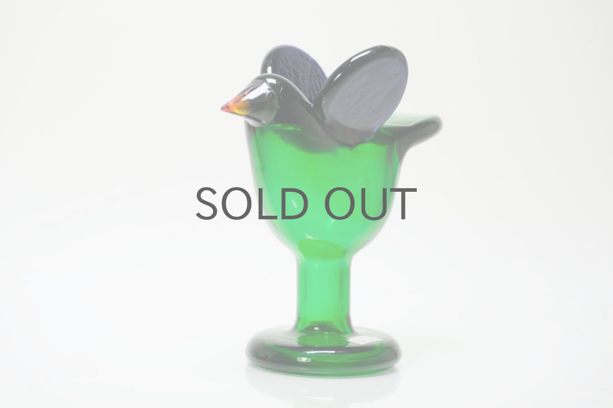 画像3: 北欧アートガラス/ビンテージガラス/Oiva Toikka/オイバ・トイッカ/Nuutajarvi/ヌータヤルヴィ/Sieppo/シエッポスタンド/グリーン (3)