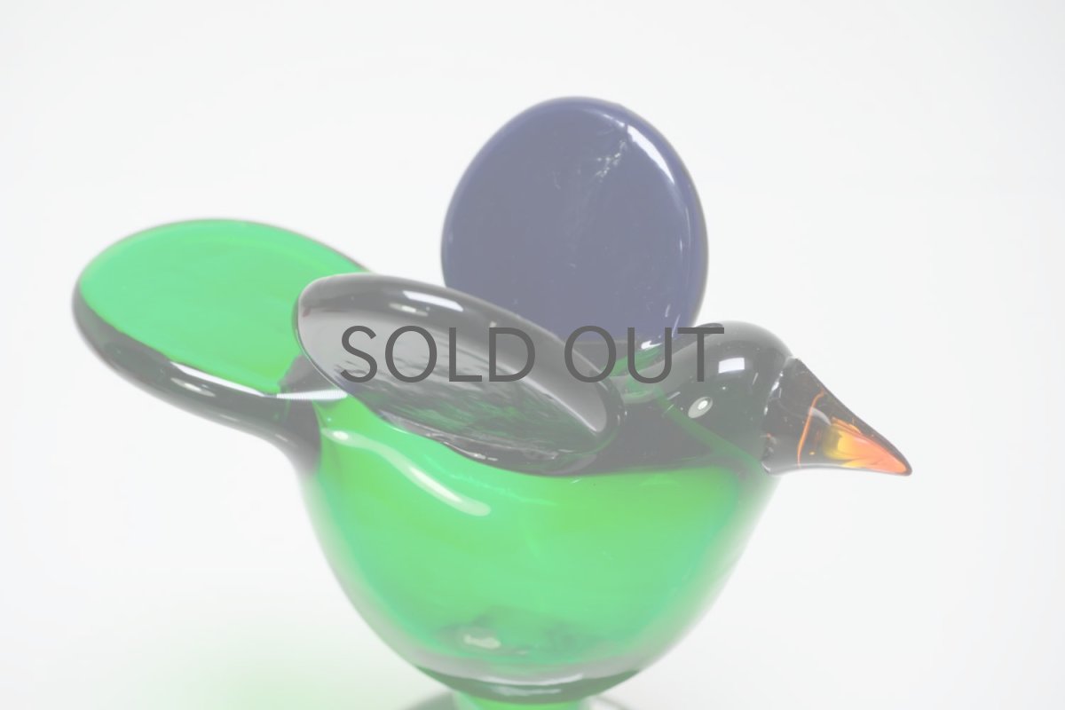 画像5: 北欧アートガラス/ビンテージガラス/Oiva Toikka/オイバ・トイッカ/Nuutajarvi/ヌータヤルヴィ/Sieppo/シエッポスタンド/グリーン (5)