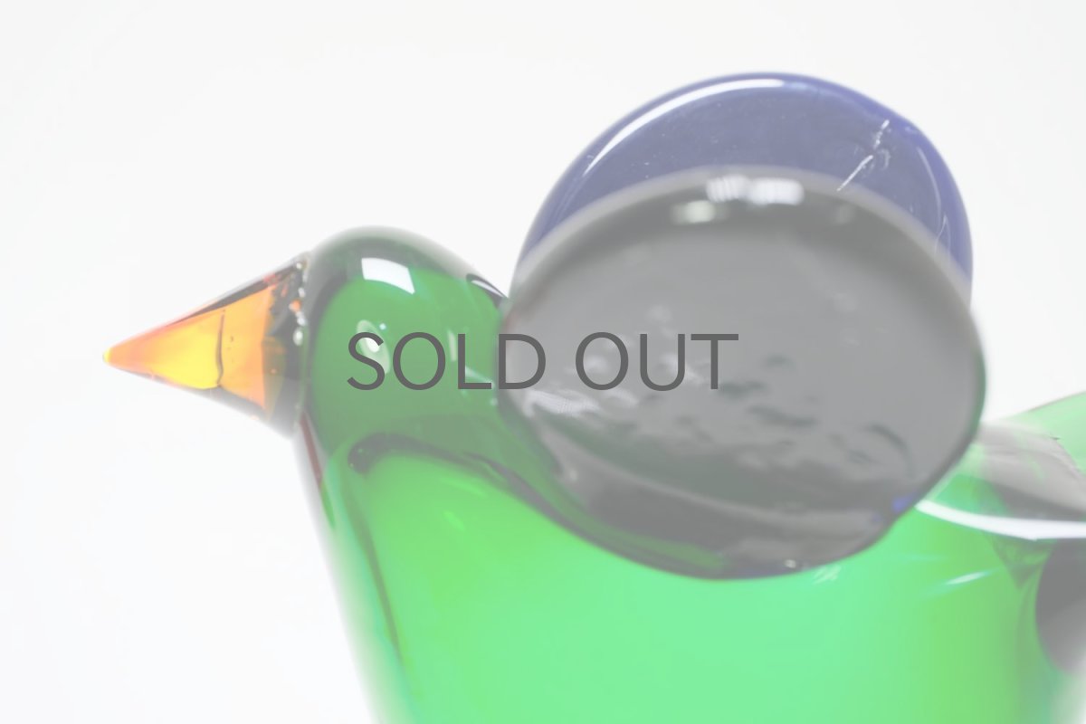 画像2: 北欧アートガラス/ビンテージガラス/Oiva Toikka/オイバ・トイッカ/Nuutajarvi/ヌータヤルヴィ/Sieppo/シエッポスタンド/グリーン (2)