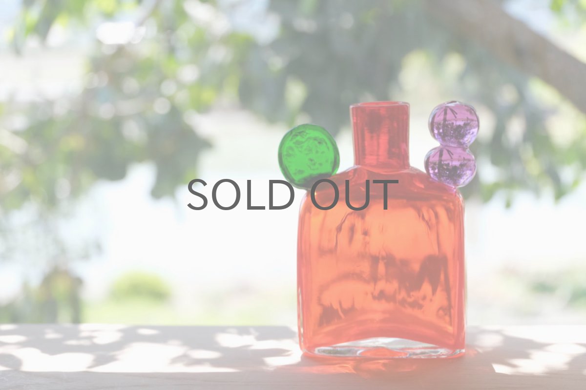 画像6: 北欧アートガラス/ビンテージガラス/Oiva Toikka/オイバ・トイッカ/Nuutajarvi/ニュータルヤルヴィ/ Pampula/PomPom Bottle/ポンポンボトル/N526/ニュータルヤルヴィレッド (6)