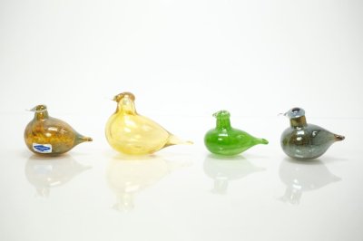 画像1: 北欧アートガラス/iittala/イッタラバード/Oiva Toikka/オイバトイッカ/Golden-Crested Kinglet/ライムグリーン