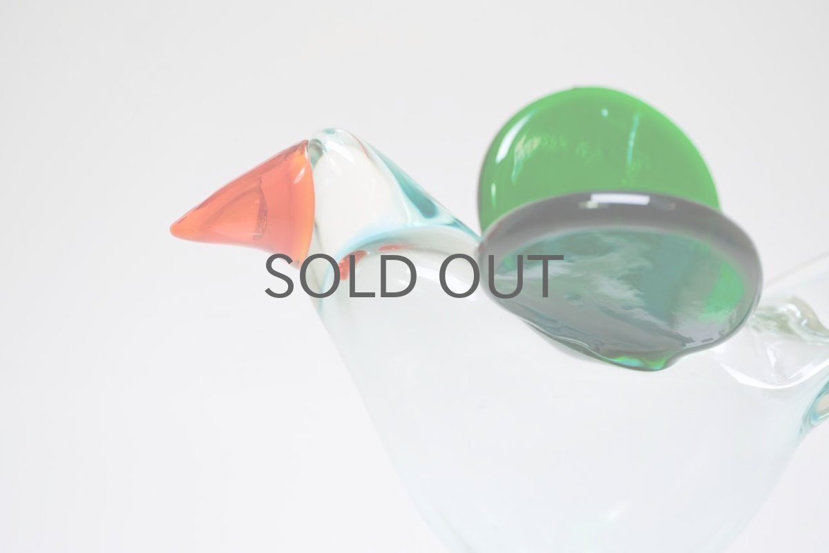 画像2: 北欧アートガラス/ビンテージガラス/Oiva Toikka/オイバ・トイッカ/Nuutajarvi/ヌータヤルヴィ/Sieppo/初期シエッポスタンド/クリアブルー (2)