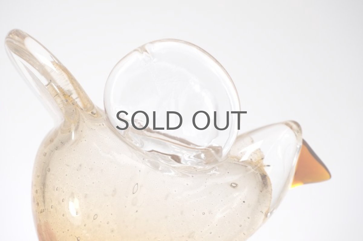 画像8: 北欧アートガラス/ビンテージガラス/Oiva Toikka/オイバ・トイッカ/Nuutajarv/ヌータヤルヴィ/Sieppo/シエッポスタンド/貴重色ハニー (8)