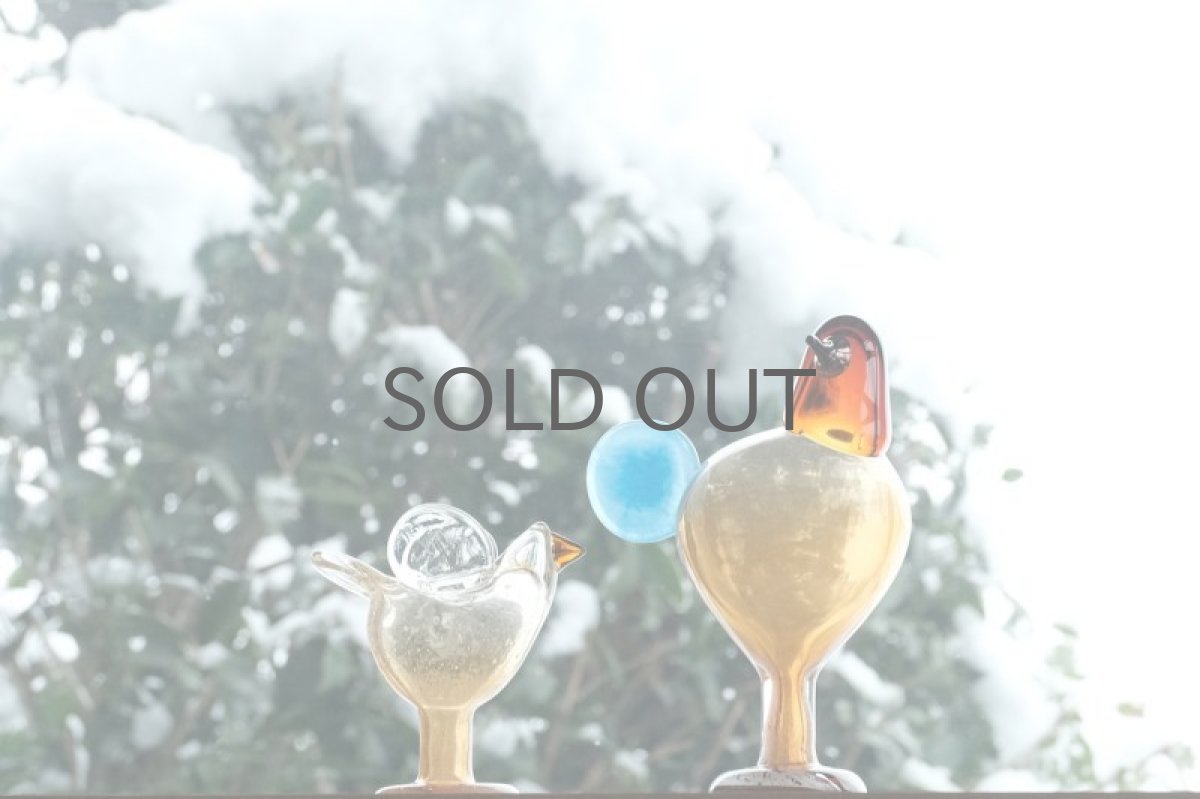 画像13: 北欧アートガラス/ビンテージガラス/Oiva Toikka/オイバ・トイッカ/Nuutajarv/ヌータヤルヴィ/Sieppo/シエッポスタンド/貴重色ハニー (13)