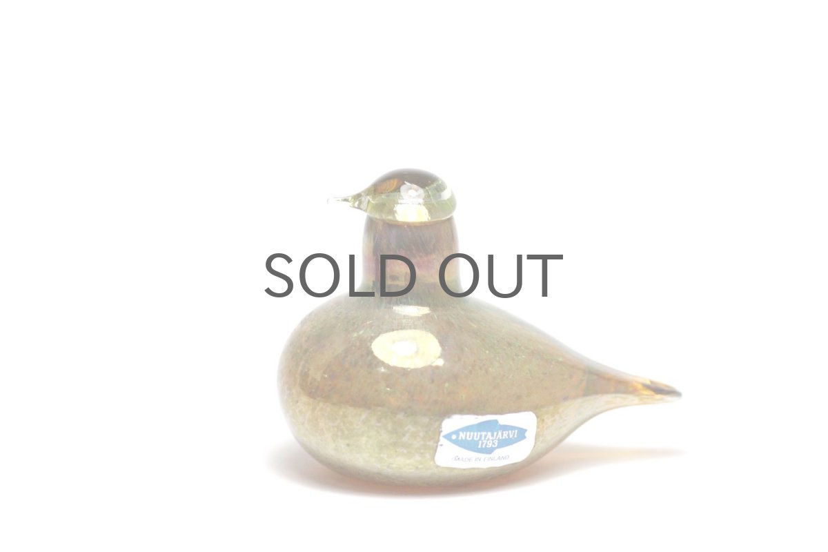 画像1: 北欧アートガラス/iittala/イッタラバード/Oiva Toikka/オイバトイッカ/Golden-Crested Kinglet/ライトブラウン (1)