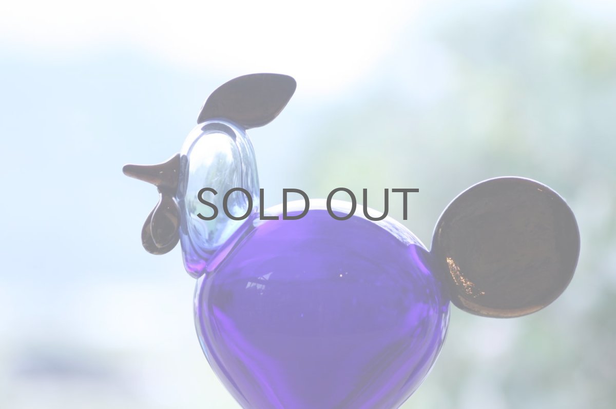 画像10: 北欧アートガラス/ビンテージガラス/Oiva Toikka/オイバ・トイッカ/iittala/イッタラ/Birds/バード/Juhlkukko/Rooster/ユフラクッコ/ルースター/ブルー×ラスタ (10)