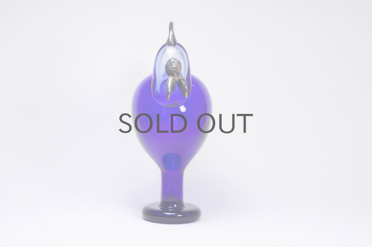 画像5: 北欧アートガラス/ビンテージガラス/Oiva Toikka/オイバ・トイッカ/iittala/イッタラ/Birds/バード/Juhlkukko/Rooster/ユフラクッコ/ルースター/ブルー×ラスタ (5)