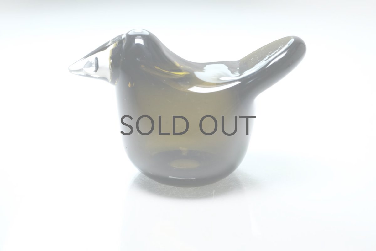 画像3: 北欧アートガラス/ビンテージガラス/Oiva Toikka/オイバ・トイッカ/Nuutajarvi/ヌータヤルヴィ/Sieppo/シエッポ/1972年初期/オリーブグリーン (3)