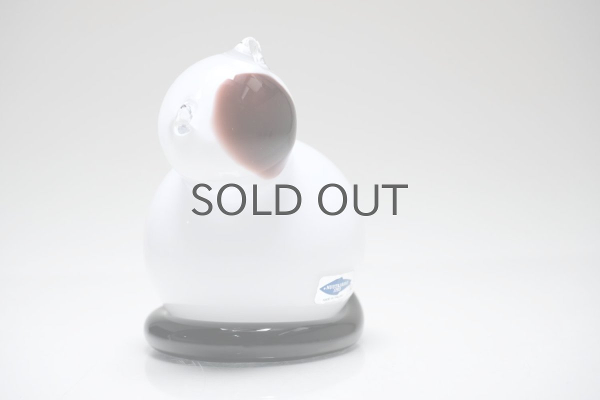 画像2: 北欧アートガラス/ビンテージガラス/Inkeri Toikka/インケリ・トイッカ/Kissa/ネコ/ホワイト＆ボルドー (2)